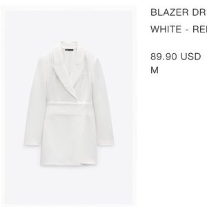 Zara White Blazer Dress NWT